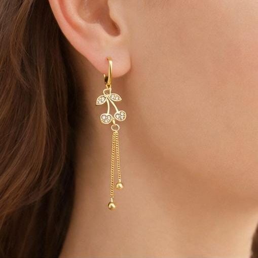 Anti-Tarnish Cherry Drop Earrings