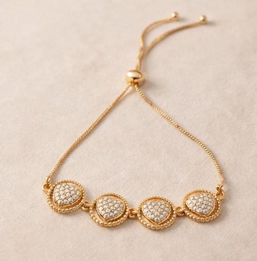 Stone Heart Chain Bracelet