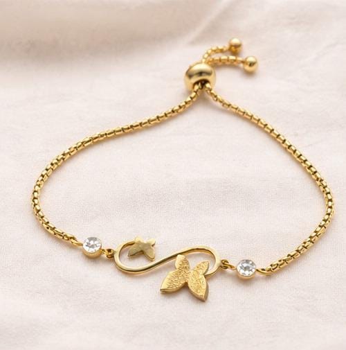 Anti-Tarnish Butterfly Charm Chain Bracelet