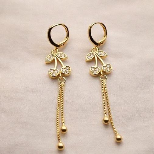 Anti-Tarnish Cherry Drop Earrings