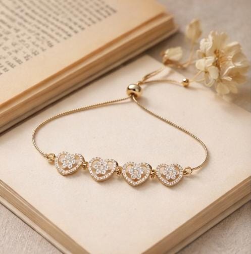 Heart Stone Chain Bracelet