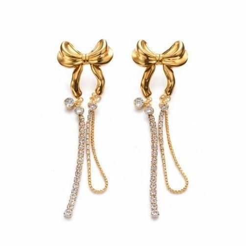 Anti-Tarnish Bow Drop Earrings