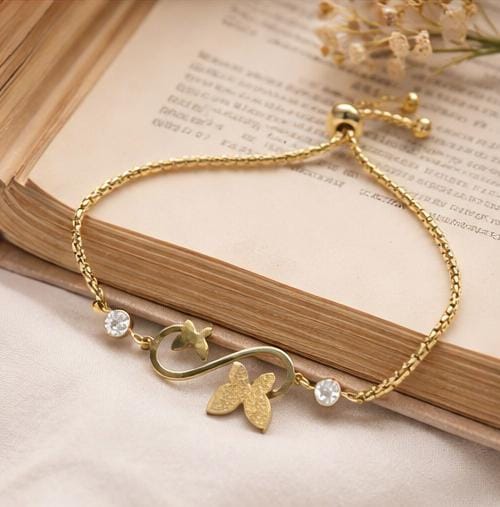 Anti-Tarnish Butterfly Charm Chain Bracelet