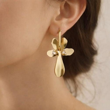 Anti-Tarnish Floral Drop Earrings