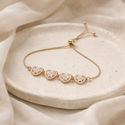 Heart Stone Chain Bracelet