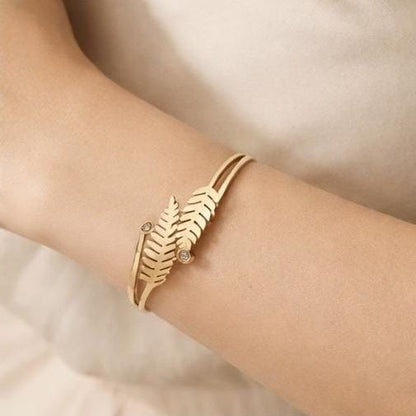 Anti-Tarnish Leaf Design Bracelet