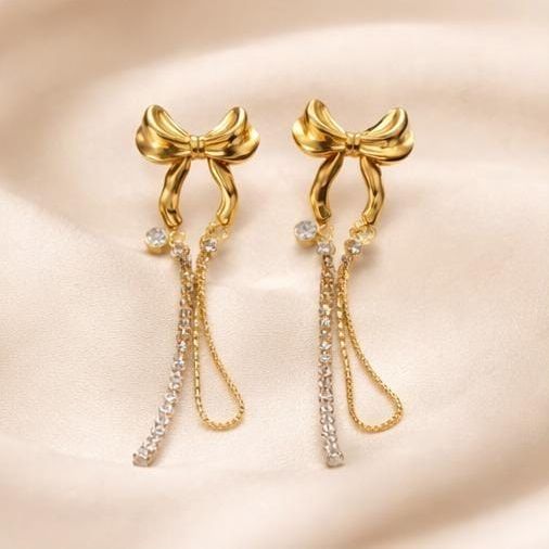 Anti-Tarnish Bow Drop Earrings