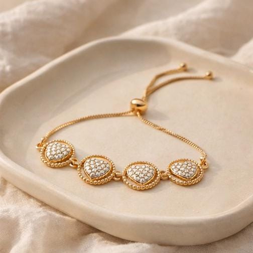 Stone Heart Chain Bracelet