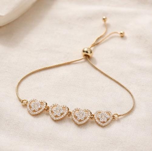 Heart Stone Chain Bracelet