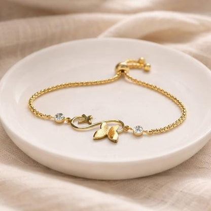 Anti-Tarnish Butterfly Charm Chain Bracelet