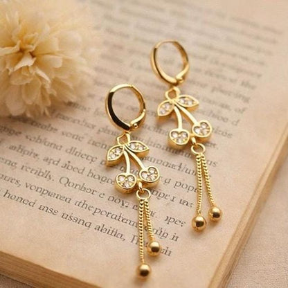 Anti-Tarnish Cherry Drop Earrings