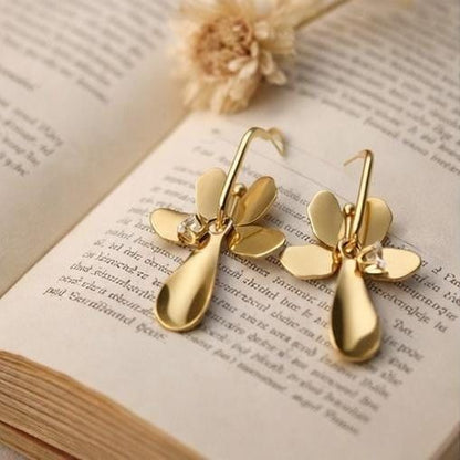 Anti-Tarnish Floral Drop Earrings