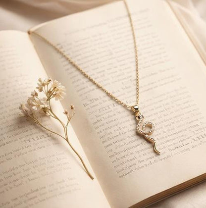 Snake Design Stone Pendant Necklace