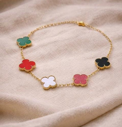 Pastel Clover Multi Color Anti Tarnish Bracelet