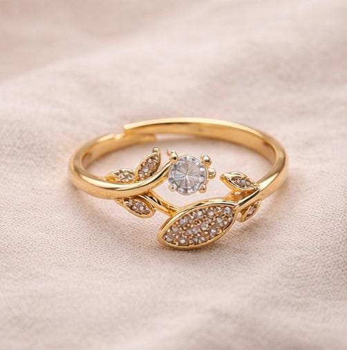 Adjustable Leaf Motif Ring