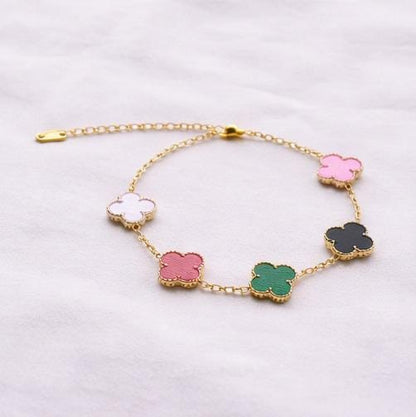 Pastel Clover Multi Color Anti Tarnish Bracelet
