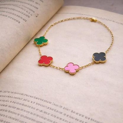 Pastel Clover Multi Color Anti Tarnish Bracelet