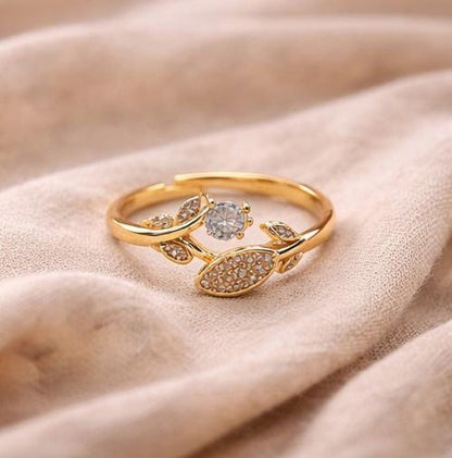 Crown heart adjustable ring