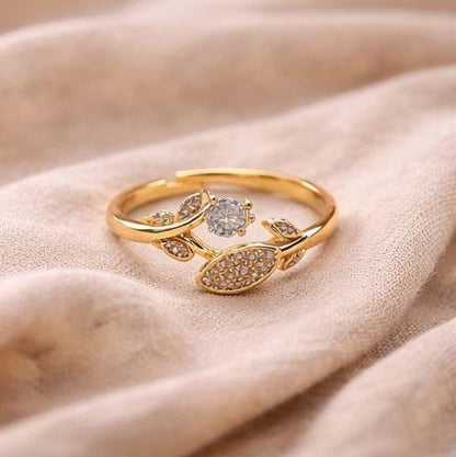 Adjustable Leaf Motif Ring