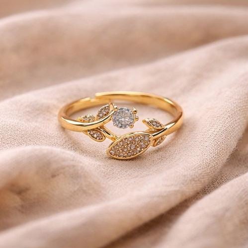 Adjustable Leaf Motif Ring